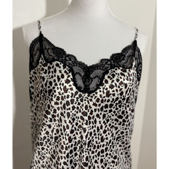 NWT Linda Hartman Intimates Size 8 Animal Print Black Lace Maxi Nightgown - Picture 3 of 8
